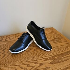 Cole Haan Women's Zerogrand Wing Ozford Leather Shoes Black Size 9